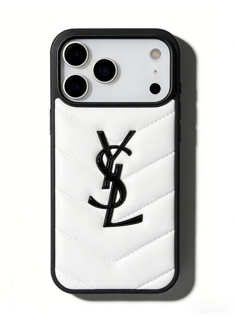 سانت لوران YSL Chevron Quilted Bumper Phone Case for iPhone 16 Pro Max & iPhone 17 Pro Max - Image 5